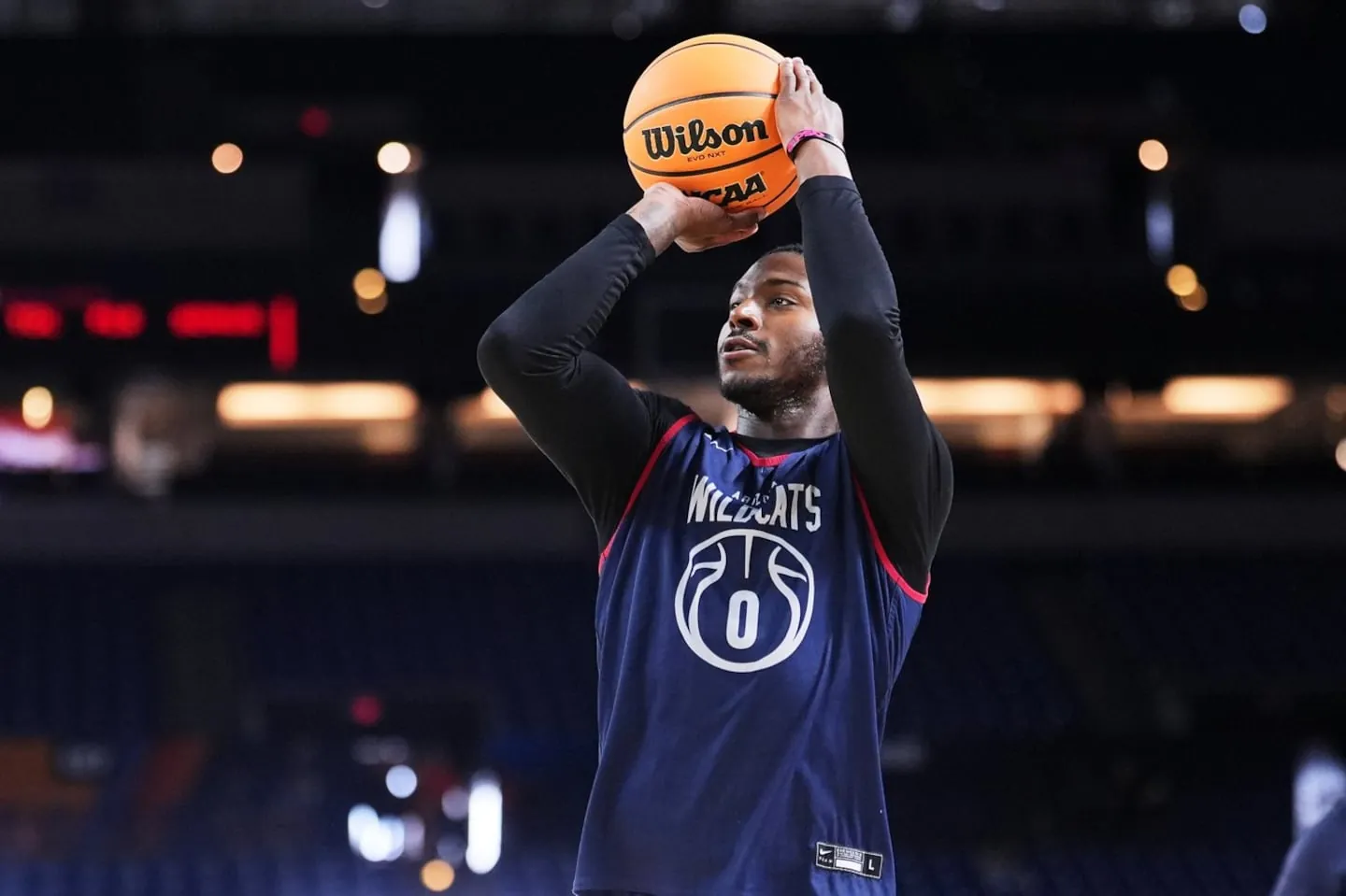 Arizona's Jaden Bradley shoots during practice ahead of an NCAA college basketball tournament semifinal game against Michigan at the Final Four, Friday, April 3, 2026, in Indianapolis. (AP Photo/Michael Conroy)Arizona's Jaden Bradley shoots during practice ahead of an NCAA college basketball tournament semifinal game against Michigan at the Final Four, Friday, April 3, 2026, in Indianapolis. (AP Photo/Michael Conroy)